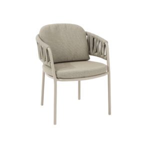 4Seasons Outdoor "Calma" Diningsessel, Gestell Aluminium latte, Rope-Bespannung taupe, Kissen Olefin taupe