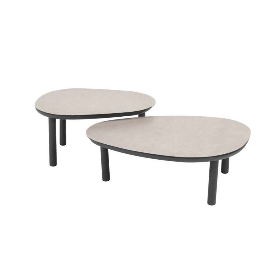 4Seasons Outdoor "Monroe" Loungetisch-Set 2-tlg., Gestelle Aluminium anthrazit, Tischplatten Glaskeramik grau