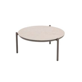 4Seasons Outdoor "Vic" Loungetisch Ø 73 cm, Gestell Aluminium terre, Tischplatte Glaskeramik sand