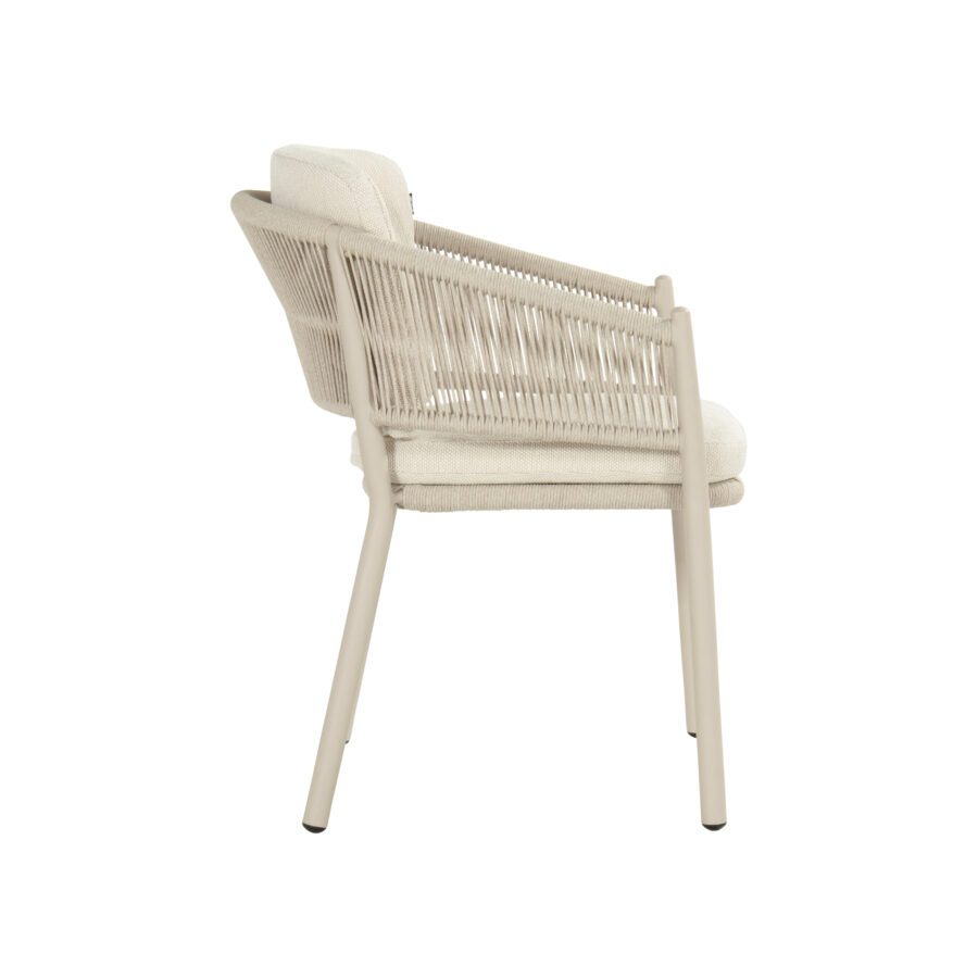Hartman "Altea" Diningsessel, Gestell Aluminium sand, Rope-Bespannung sand, Weatherready® Kissen beige