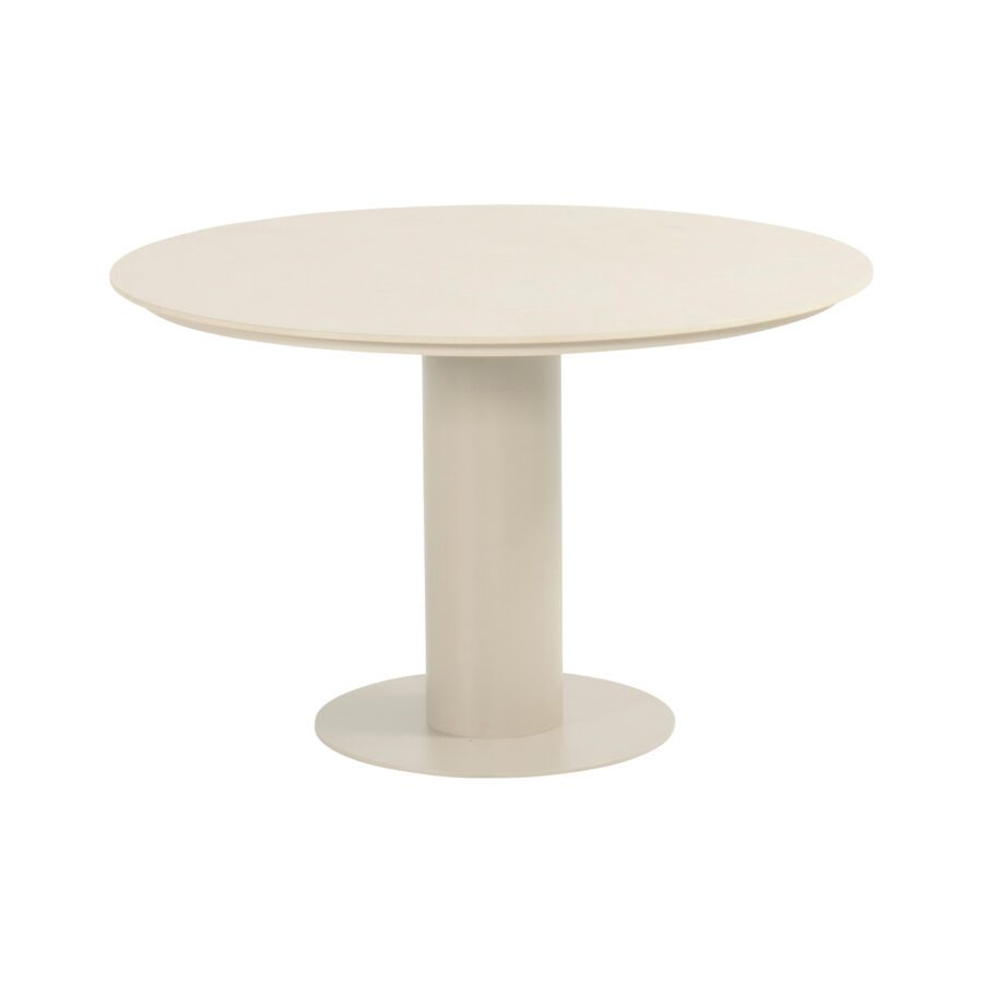 Hartman "Girona" Gartentisch Ø 120 cm, Gestell Aluminium sand, Tischplatte Keramik beige