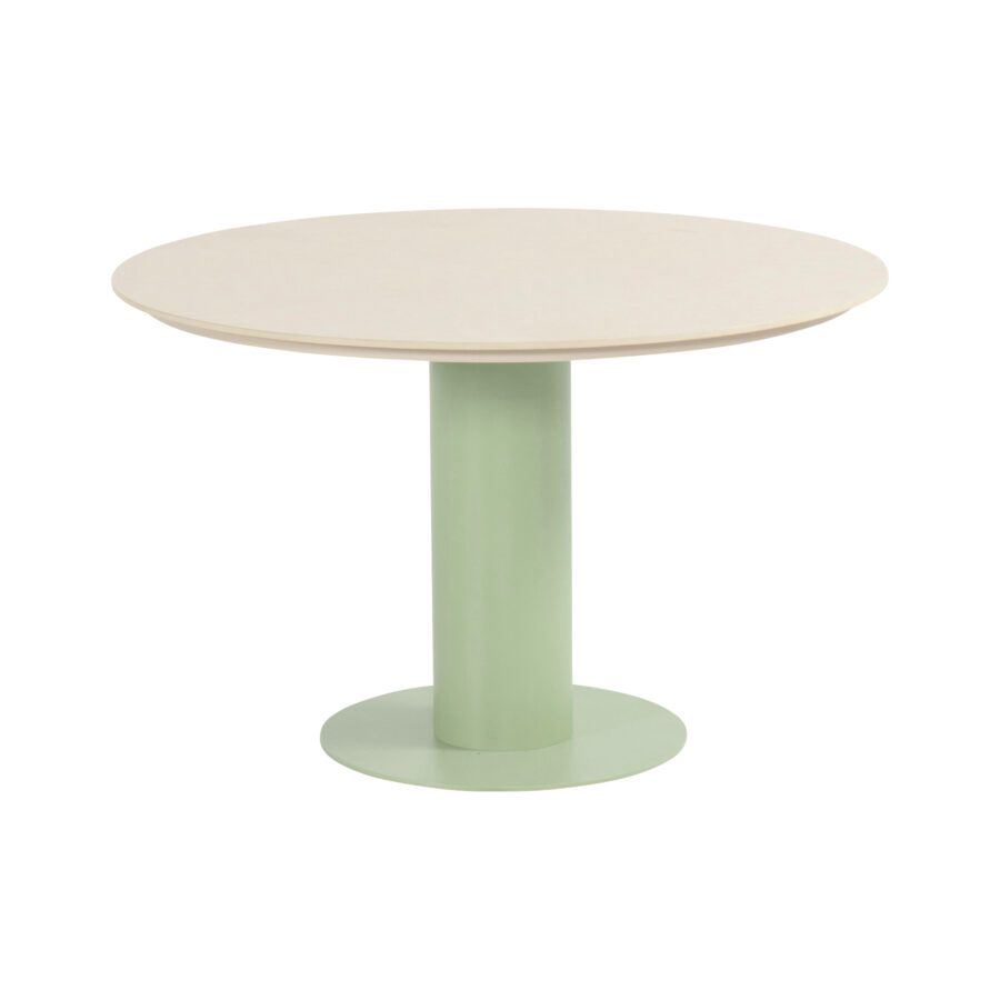 Hartman "Girona" Gartentisch Ø 120 cm, Gestell Aluminium soft green, Tischplatte Keramik beige