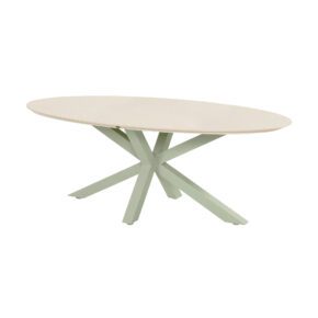 Hartman "Granada" Gartentisch 220×120 cm, Gestell Aluminium soft green, Tischplatte Keramik beige