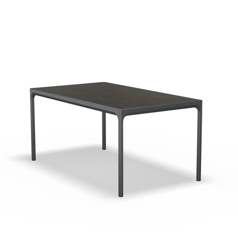 Houe "Four" Gartentisch, Aluminium dark grey, Tischplatte Keramik graphite, 160x90 cm