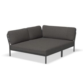 Houe "Level" Cozy Corner, großes Lounge-Seitenteil links, Gestell Aluminium grau, Textilgewebe dark grey