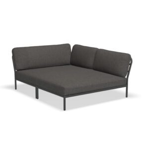 Houe "Level" Cozy Corner, großes Lounge-Seitenteil rechts, Gestell Aluminium grau, Textilgewebe dark grey