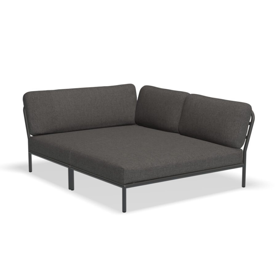 Houe "Level" Cozy Corner, großes Lounge-Seitenteil rechts, Gestell Aluminium grau, Textilgewebe dark grey