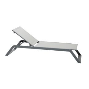 Cane-line "Siesta" Sonnenliege, Aluminium und Cane-line Tex hellgrau