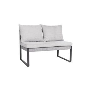 Stern "Tammo" Bank -sitzig, Aluminium anthrazit, Kordel stone, Kissen perlgrau