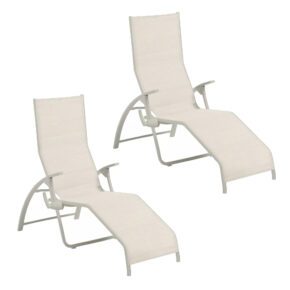 Kettler "Tampa" Sonnenliege/Bäderliege, Gestell Aluminium creme, Bespannung Textilgewebe beige