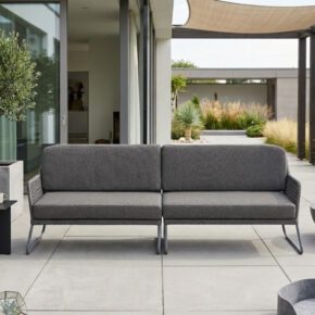 Sonnenpartner "Poison“ Loungeset 2-tlg., Gestell Aluminium grau, Geflecht Polyrope dunkelgrau