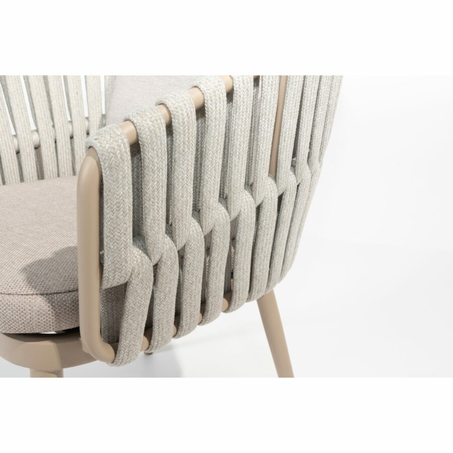Rope-Sessel "Eva" von 4Seasons Outdoor in Beige mit breiten Rope-bändern