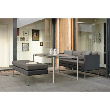 Stern Gartenmöbel-Set mit 2-Sitzer-Sofa "Miguel", Fußbank "Miguel" und Gartentisch Edelstahl Rundrohr/Keramik anthrazit schiefer Stern Gartenmöbel-Set mit 2-Sitzer-Sofa "Miguel", Fußbank "Miguel" und Gartentisch Edelstahl Rundrohr/Keramik anthrazit schiefer