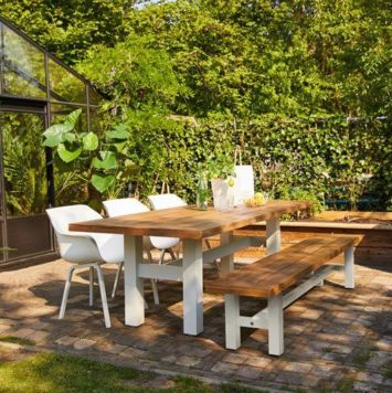 Hartman Gartenmöbel-Set mit "Sophie Element" Armchair, Gestell Aluminium royal white, Sitzschale Kunststoff royal white mit "Sophie Yasmani" Gartentisch und Gartenbank Hartman Gartenmöbel-Set mit "Sophie Element" Armchair, Gestell Aluminium royal white, Sitzschale Kunststoff royal white mit "Sophie Yasmani" Gartentisch und Gartenbank