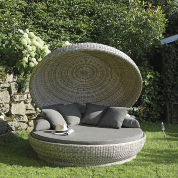 SonnenPartner Lounge-Insel "Oyster", Aluminiumgestell beflochten mit Kunststoffgeflecht in white-coral