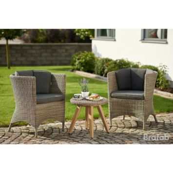 Brafab Gartenmöbel-Set mit Cocktailsessel und Loungetisch "Chester", Sitz- und Rückenkissen Olefin grau Brafab Gartenmöbel-Set mit Cocktailsessel und Loungetisch "Chester", Sitz- und Rückenkissen Olefin grau