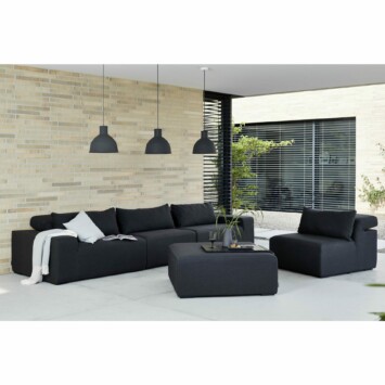 Kettler "Royal" Lounge Endteil links + rechts, Loungesessel und Loungehocker, Gestell Aluminium, Polster Textilgewebe Sunbrella® Sooty (anthrazit)